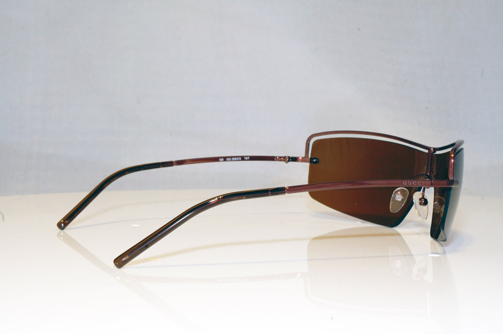 GUCCI Mens Vintage 1990 Designer Sunglasses Brown Shield GG 2683 T6T 17657