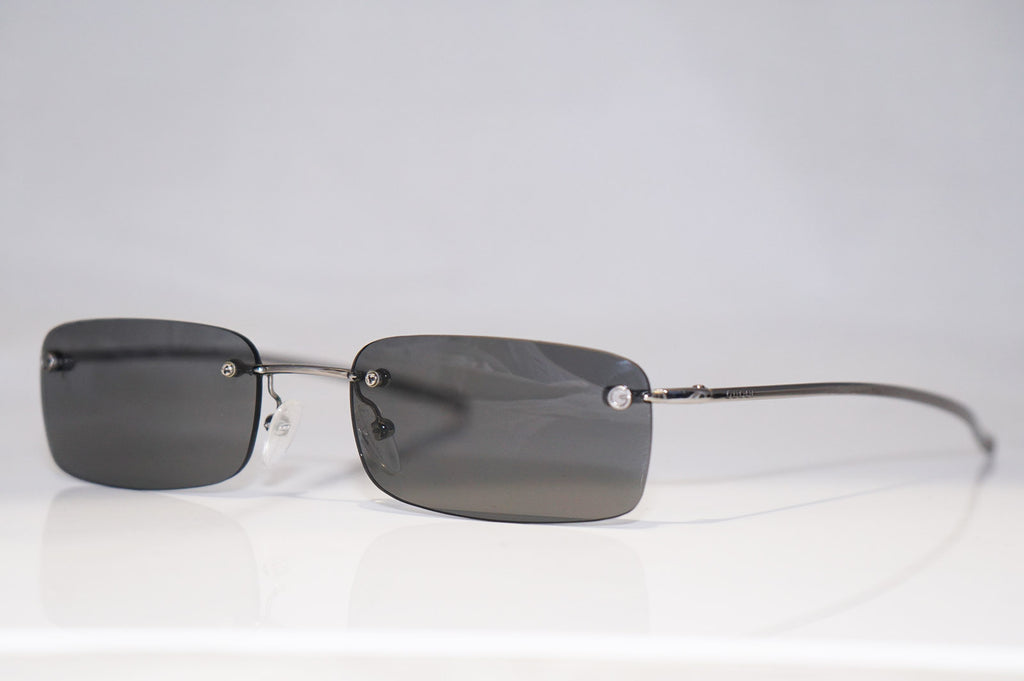 GUCCI 1990 Vintage Mens Designer Sunglasses Silver Rectangle GG 1715 6LBCE 16522