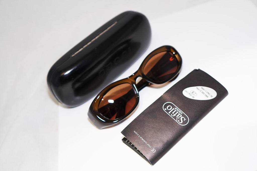 GUCCI Vintage Womens Designer Sunglasses Brown Rectangle GG 2432 9UE 16498