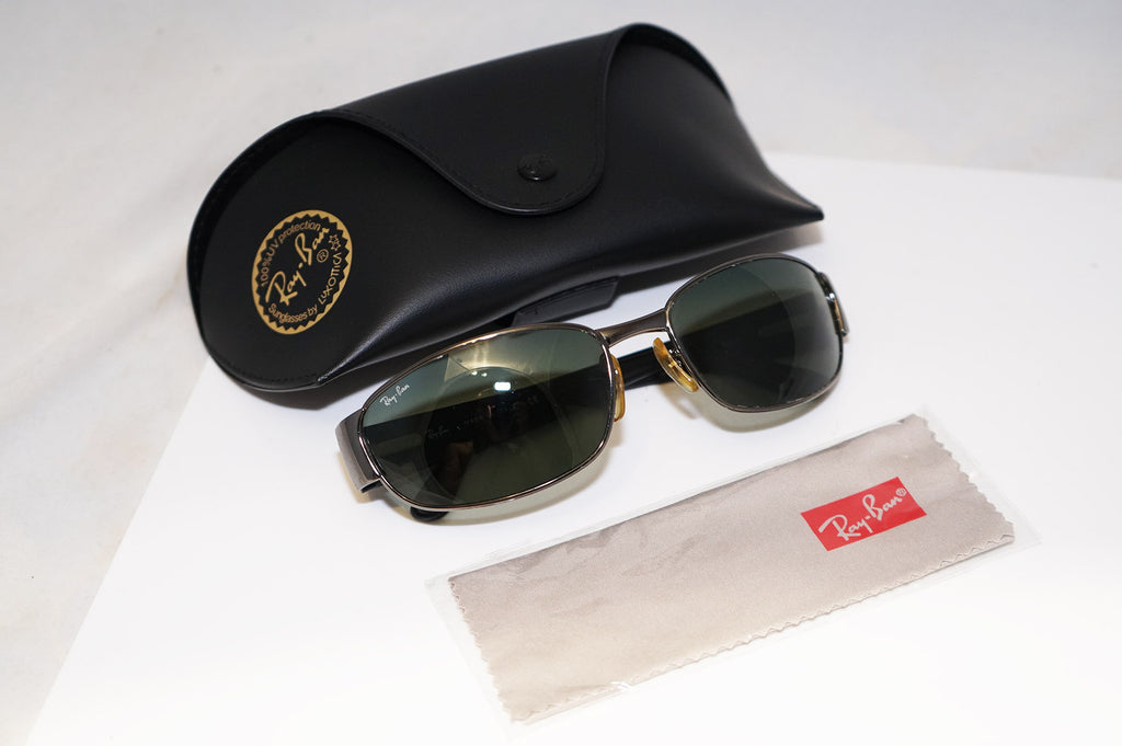 RAY-BAN Vintage Mens Designer Sunglasses Black Wrap RB 3141 004 16537