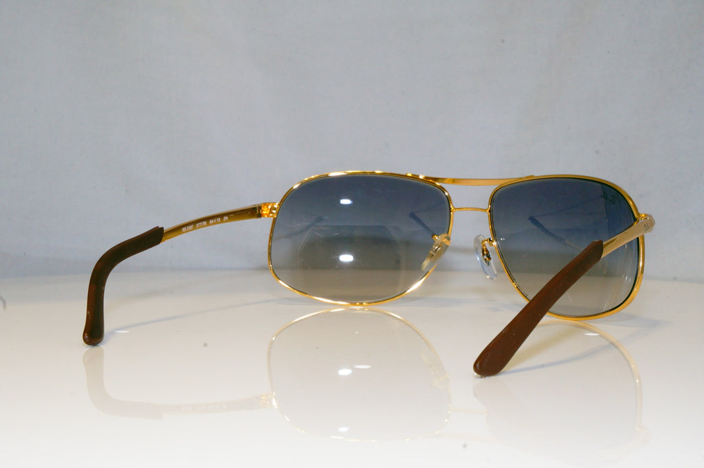 RAY-BAN Mens Designer Sunglasses Gold Aviator RB 3387 077/78 15213