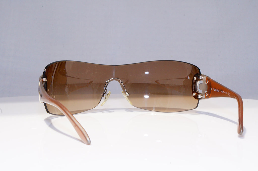 BVLGARI Womens Diamante Designer Sunglasses Brown Shield 8014-B 102/13 18899