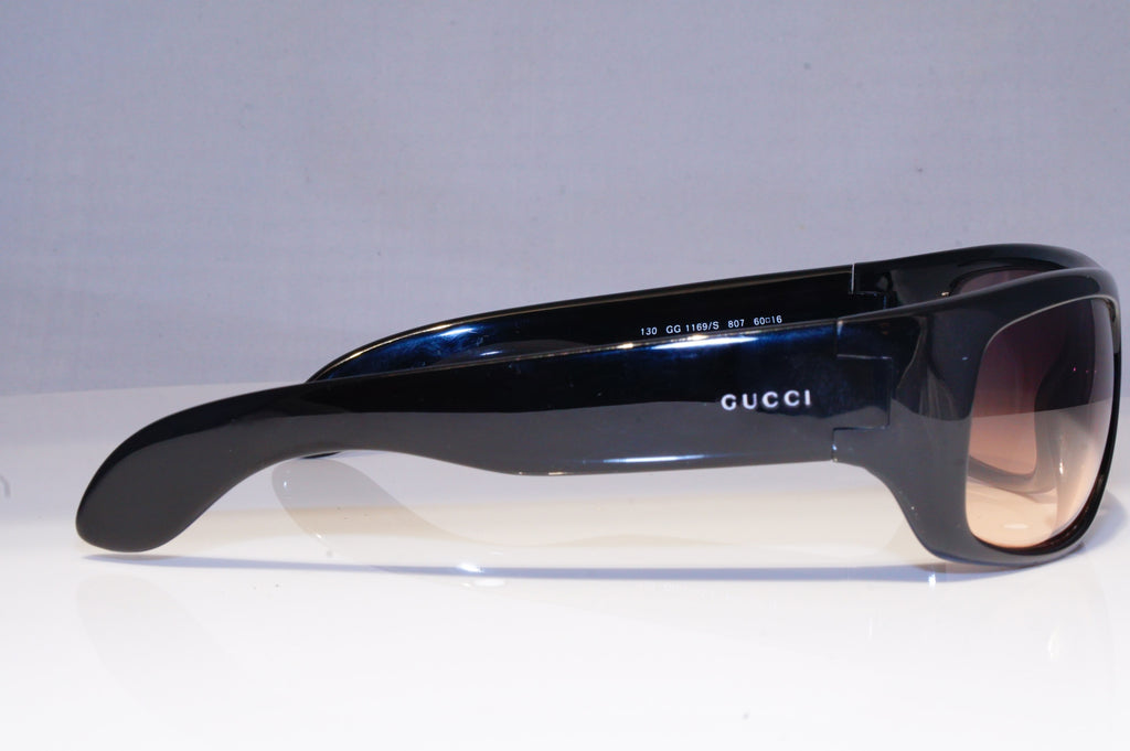 GUCCI Mens Vintage 1990 Designer Sunglasses Black Rectangle GG 1169 807 19582