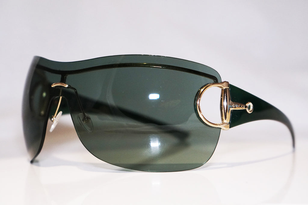 GUCCI Womens Designer Sunglasses Green Shield GG 2711 PU1 16749