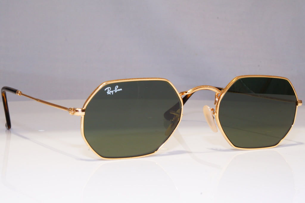 RAY-BAN Mens Womens Unisex Sunglasses Gold Rectangle HEXAGON RB 3556 - 22515