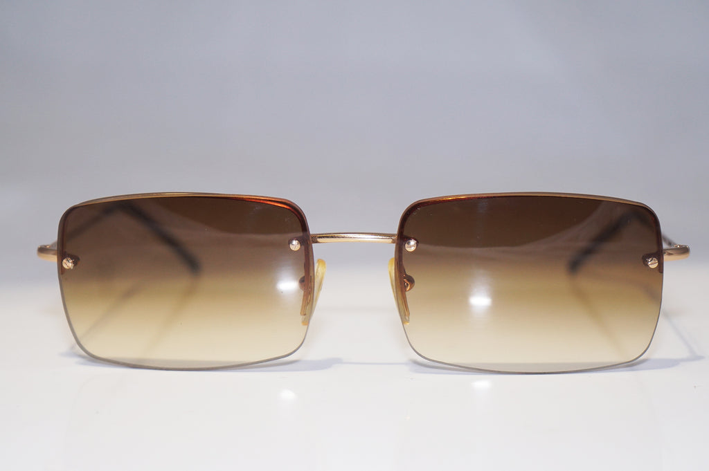 GUCCI 1990 Vintage Mens Designer Sunglasses Gold Square GG 1653 T3J 14993