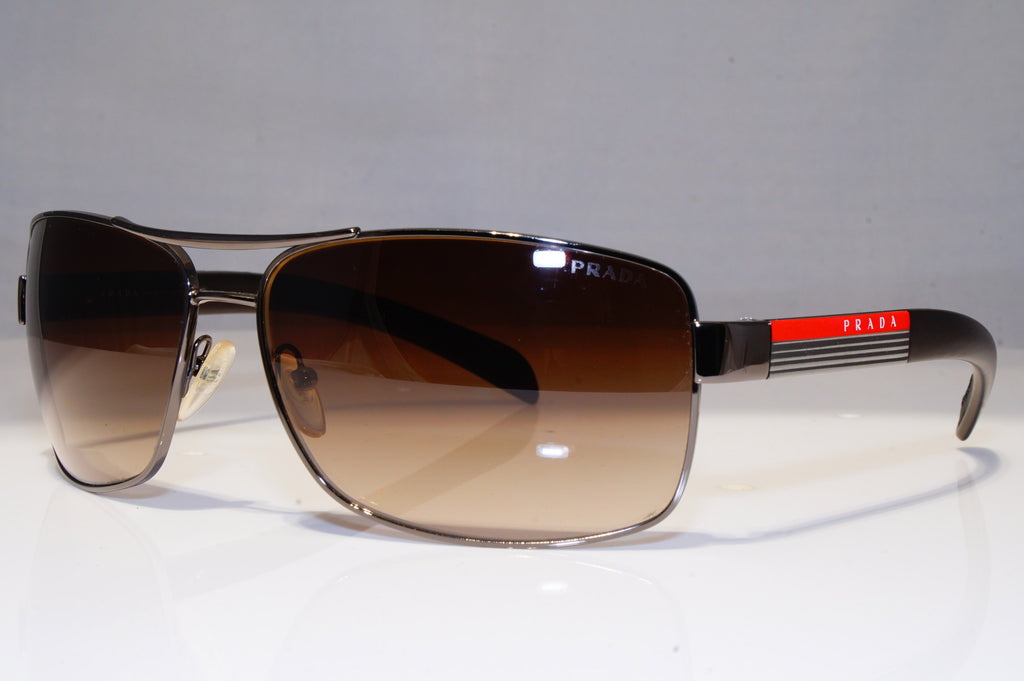 PRADA Mens Designer Sunglasses Brown Rectangle SPS 54I 5AV-6S1 22310