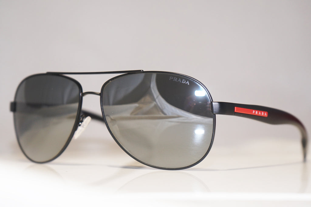 PRADA Mens Designer Sunglasses Black Aviator SPS 53P 1BO-7W1 15174