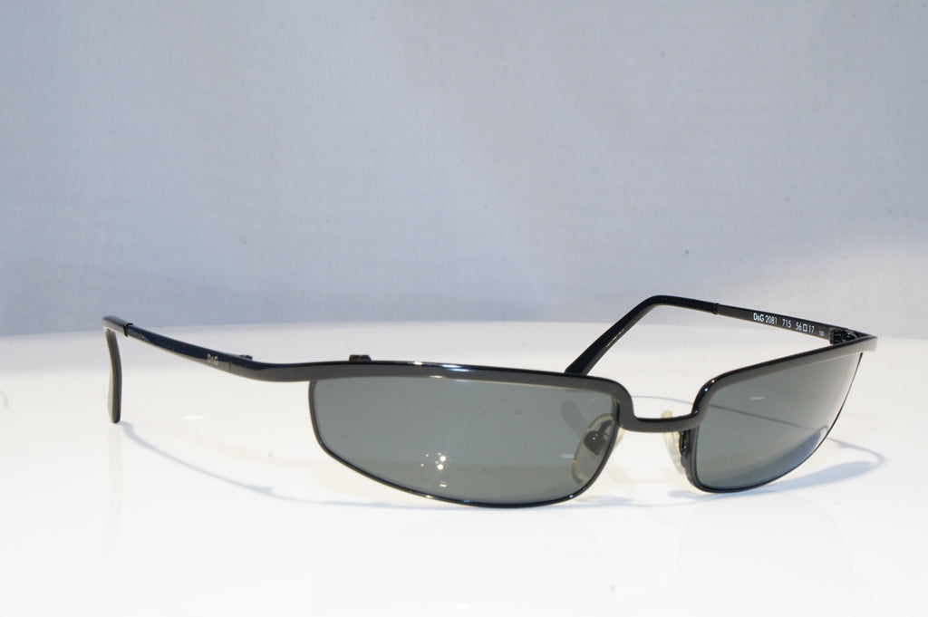 DOLCE & GABBANA Mens Vintage Designer Sunglasses Black Wrap D&G 2081 715 18574