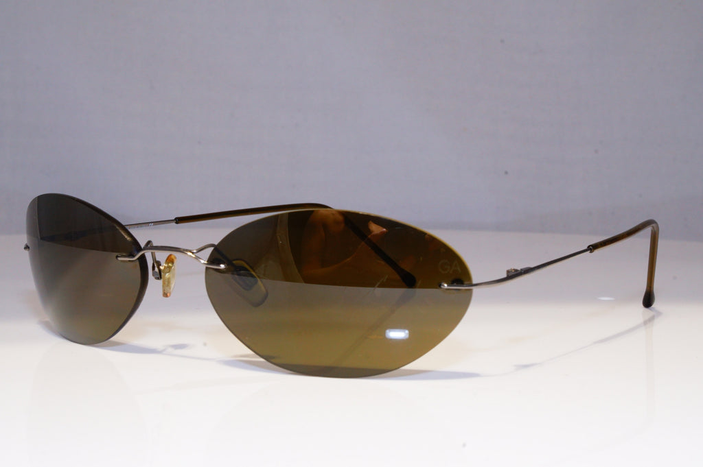 GIORGIO ARMANI Mens Womens Designer Sunglasses Silver Oval 1556 1144/6E 20920