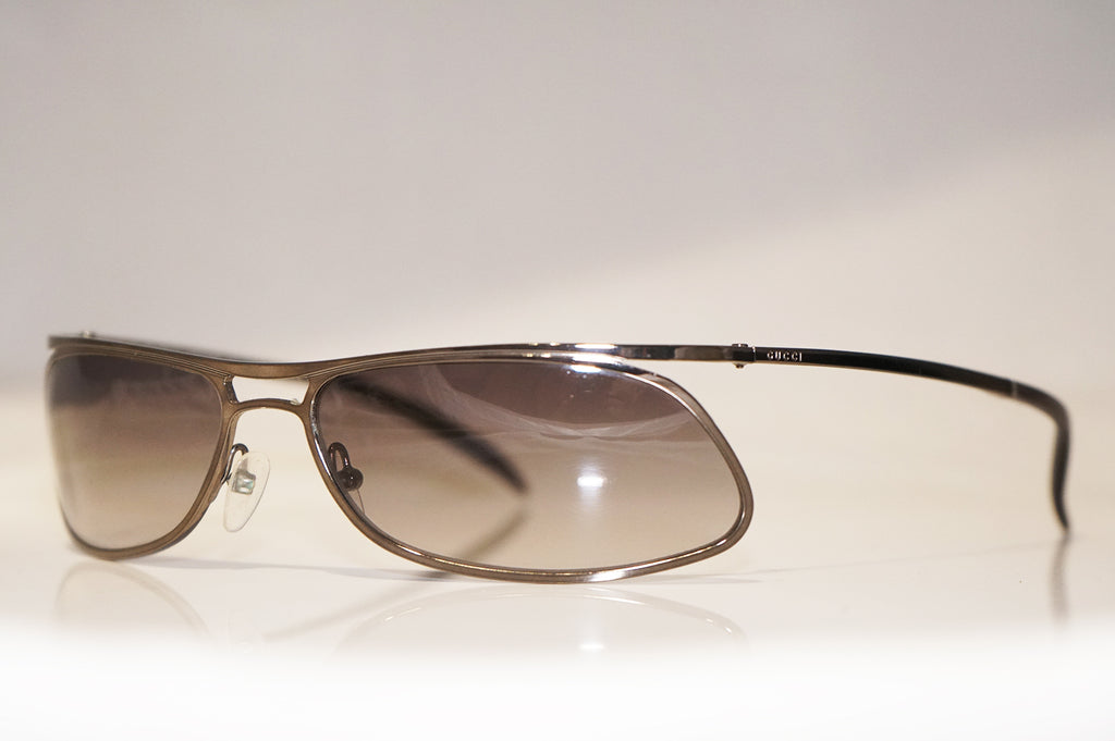 GUCCI 1990 Vintage Mens Designer Sunglasses Silver Wrap GG 1672 831BD 16373