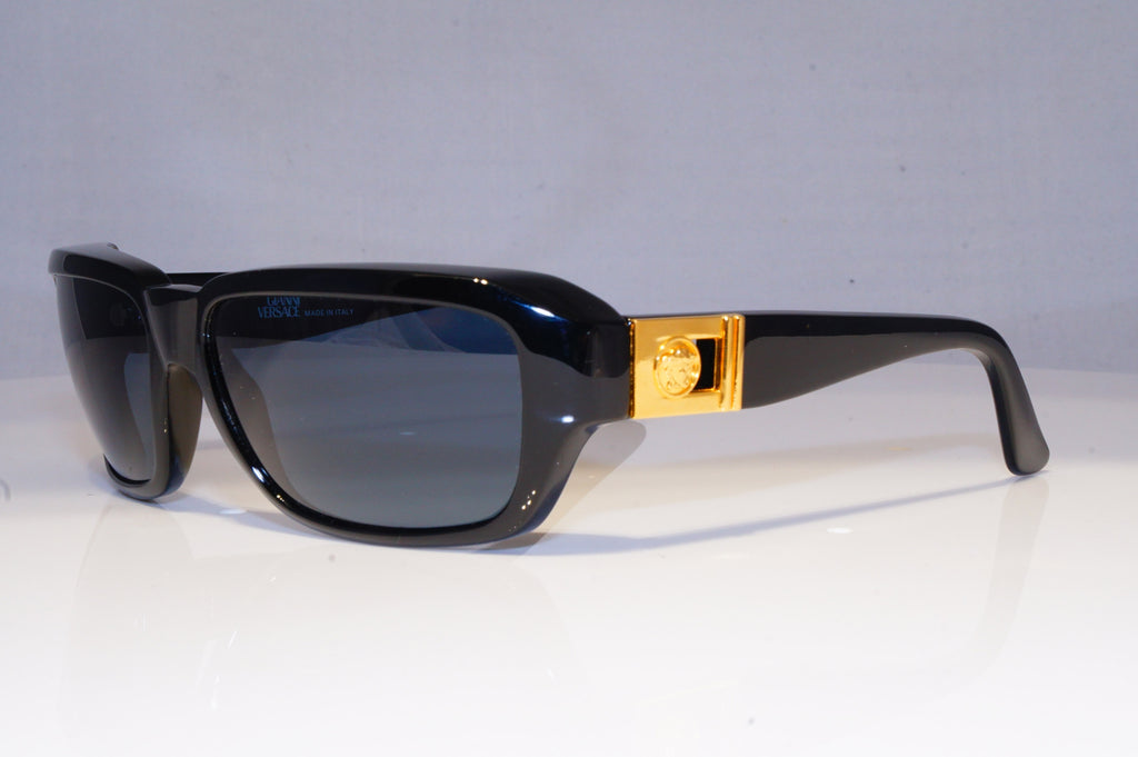 GIANNI VERSACE Mens Vintage 1990 Designer Sunglasses Black GOLD 412/A 852 20027