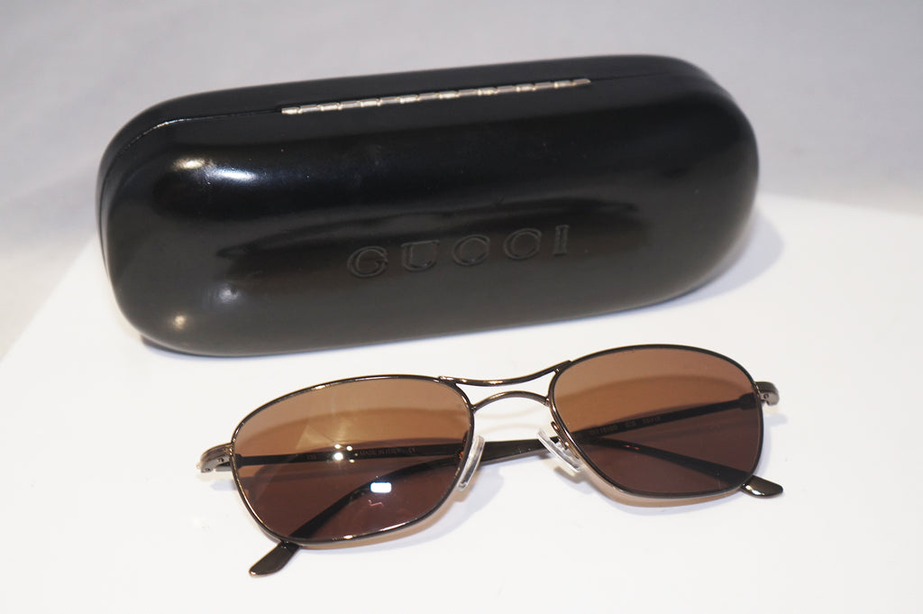 GUCCI 1990 Vintage Mens Designer Sunglasses Brown Rectangle GG 1618 9ZB 15685