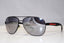 PRADA Mens Designer Polarized Sunglasses Black Aviator SPS 53P DG0-5X1 15207