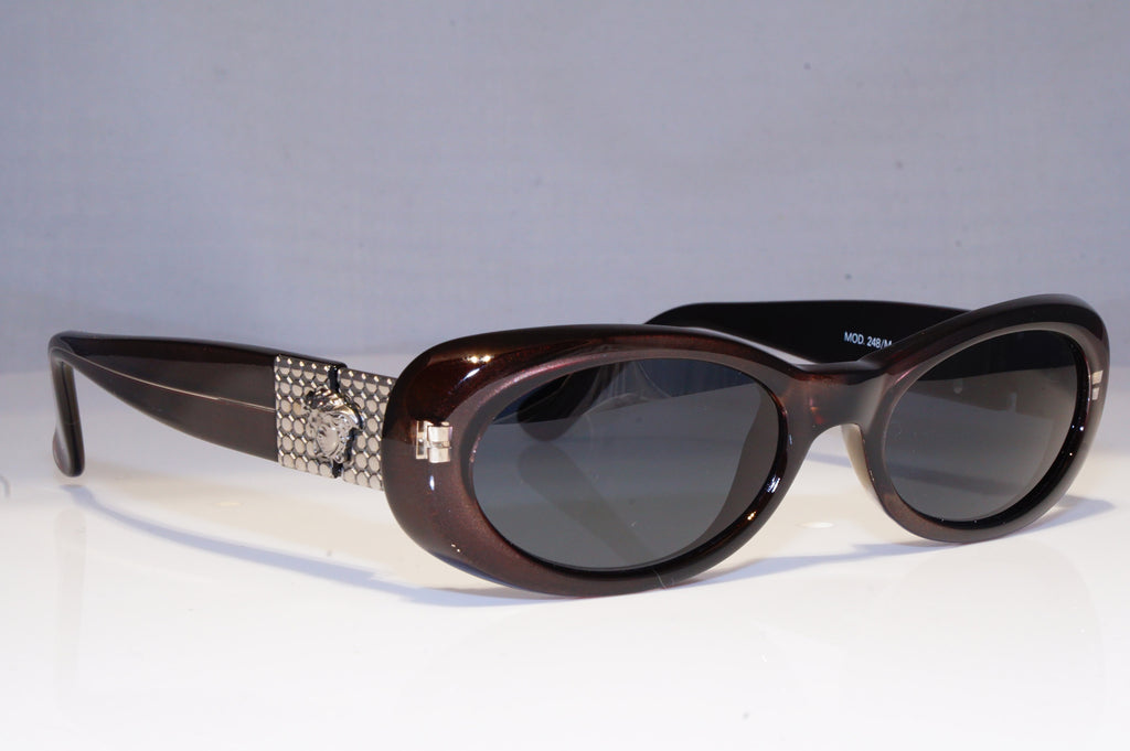 GIANNI VERSACE Mens Vintage 1990 Designer Sunglasses Brown 248/M 348 19447 NOS