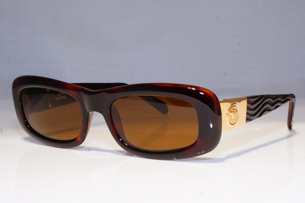 GIANNI VERSACE Mens Vintage 1990 Designer Sunglasses Brown 257/M 375 20043 NOS