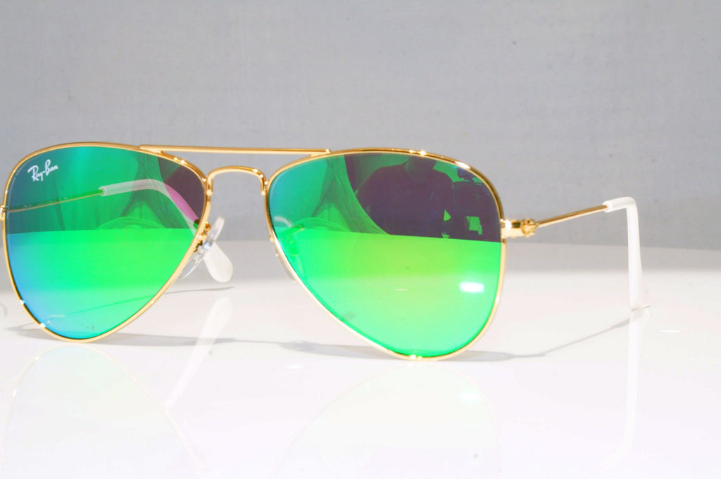 RAY-BAN Boys Girls Mirror Designer Sunglasses Green Aviator RJ 9506 249/3R 17677