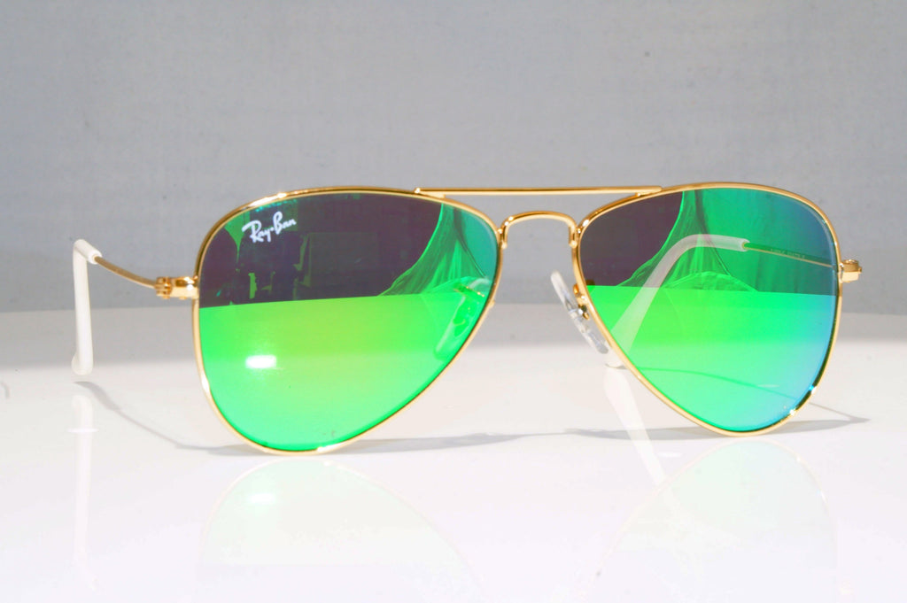 RAY-BAN Boys Girls Mirror Designer Sunglasses Green Aviator RJ 9506 249/3R 17677