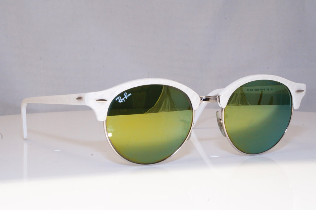 RAY-BAN Mens Womens Mirror Designer Sunglasses White ROUND RB 4246 988/2X 19018