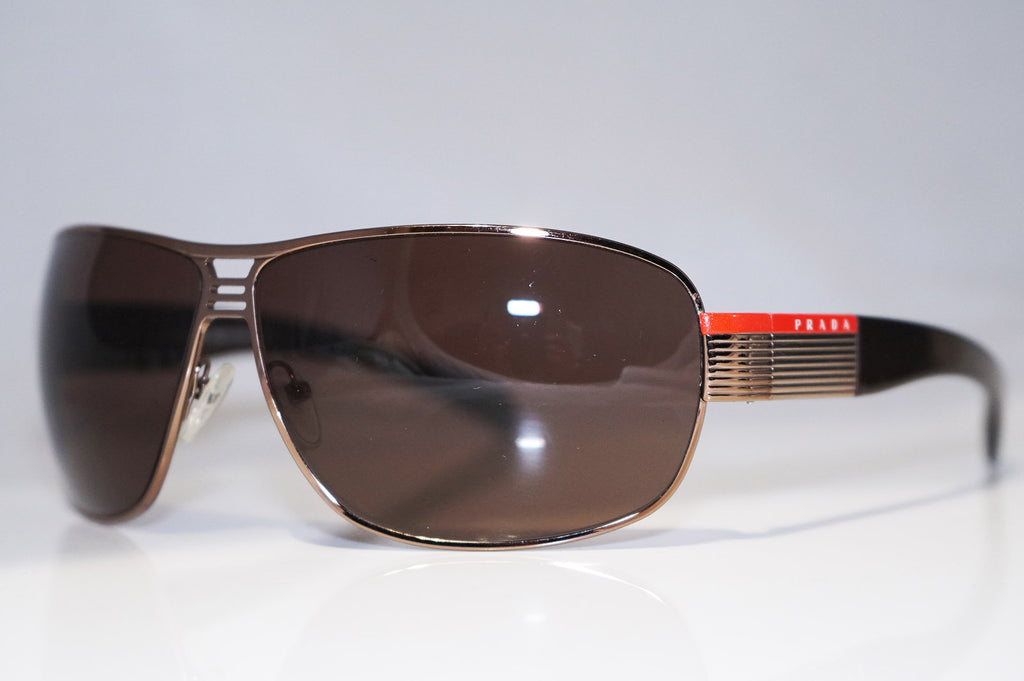 PRADA Mens Designer Sunglasses Brown Wrap SPS 50H 4AC-8C1 16858