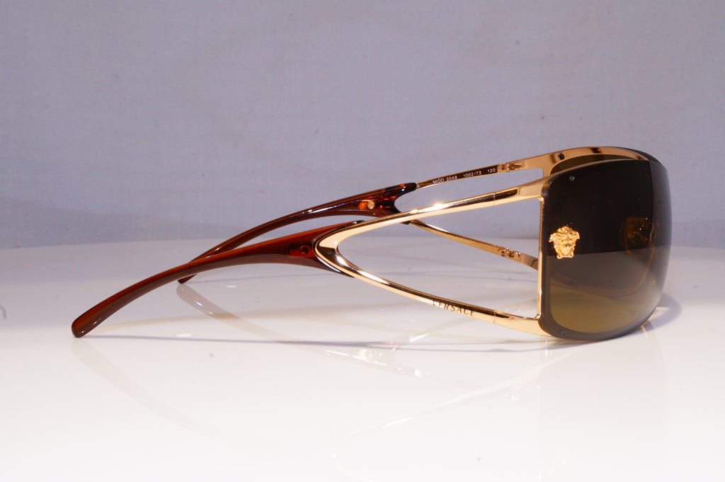 VERSACE Womens Designer Sunglasses Gold Shield OUTSIDE 2048 1002/73 19754