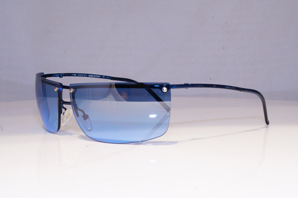 GUCCI Mens Vintage 1990 Designer Sunglasses Blue Wrap GG 2653 T6R 19752