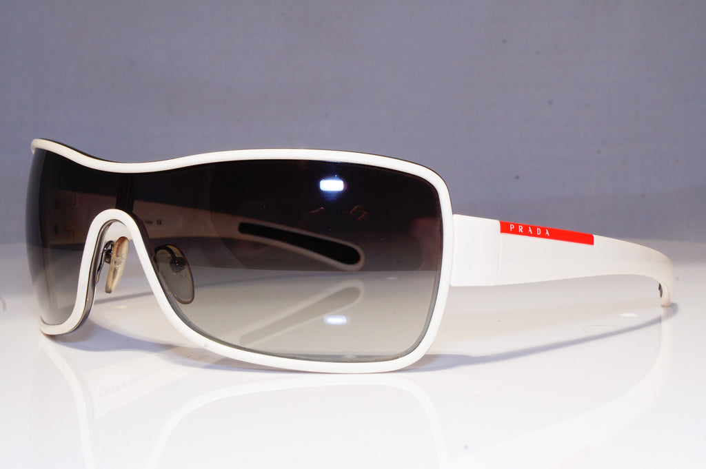 PRADA Mens Designer Sunglasses White Shield SPS 55G 4AO-5D1 19739