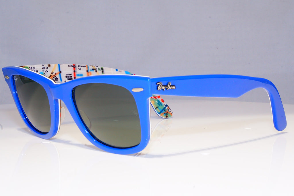 RAY-BAN Mens Designer Sunglasses Blue Wayfarer PRINTS RB 2140 1030 19897