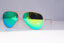 RAY-BAN Mens Mirror Designer Sunglasses Gold Aviator GREEN RB 3025 112/19 18367