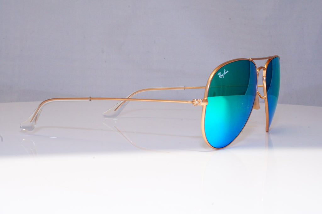 RAY-BAN Mens Mirror Designer Sunglasses Gold Aviator GREEN RB 3025 112/19 18367