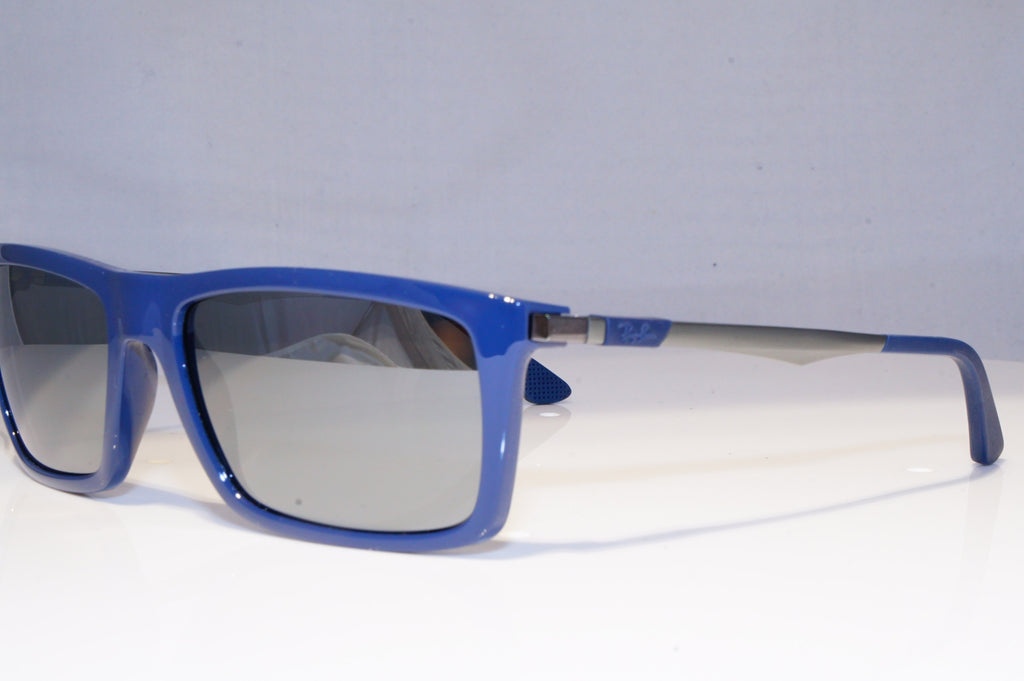 RAY-BAN Mens Mirror Designer Sunglasses Blue Rectangle RB 4214 6129/6G 19888