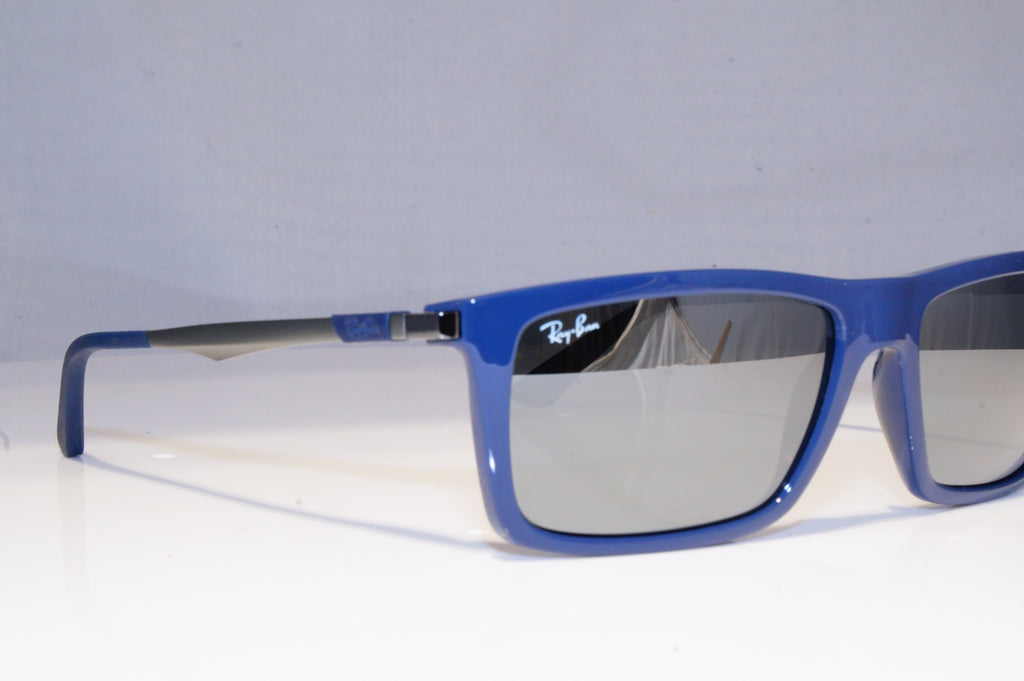 RAY-BAN Mens Mirror Designer Sunglasses Blue Rectangle RB 4214 6129/6G 19888