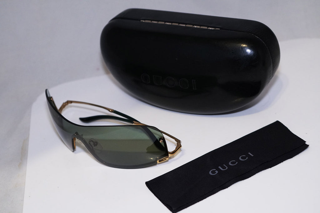 GUCCI Vintage Mens Designer Sunglasses Gold Shield GG 1690 577IB 16554