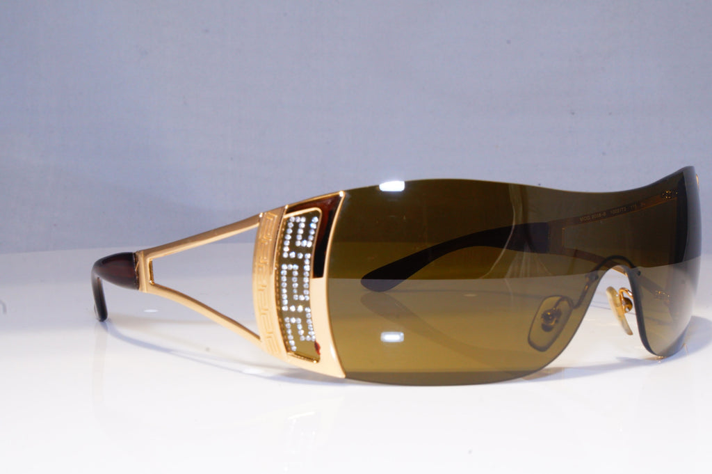 VERSACE Womens Diamante Designer Sunglasses Gold Shield 2058 1002/73 19844