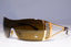 VERSACE Womens Diamante Designer Sunglasses Gold Shield 2058 1002/73 19844