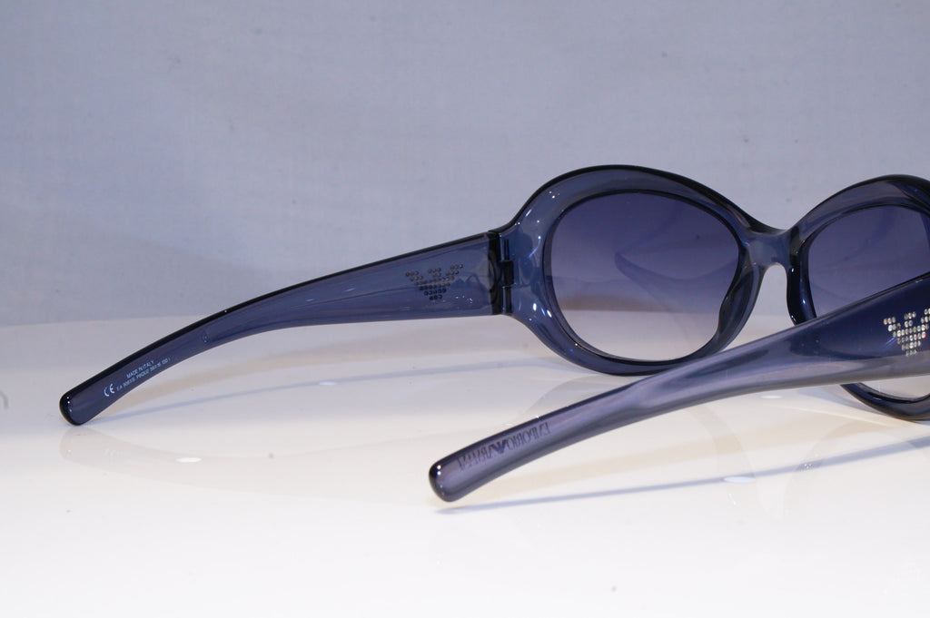 EMPORIO ARMANI Womens Diamante Designer Sunglasses Blue Oval EA 9061 P8QU2 19866