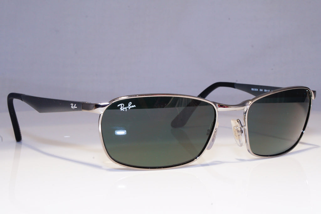 RAY-BAN Mens Vintage 1990 Designer Sunglasses Silver Rectangle RB 3534 004 19852