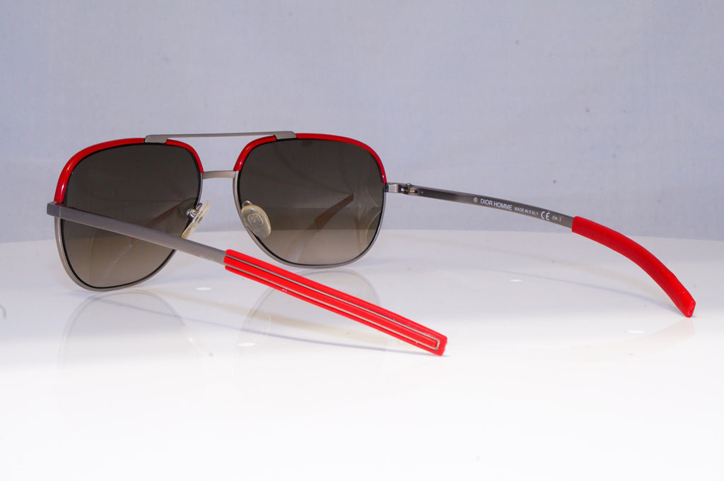 DIOR Mens Designer Sunglasses Silver Pilot RED 0165S OANHA 20234