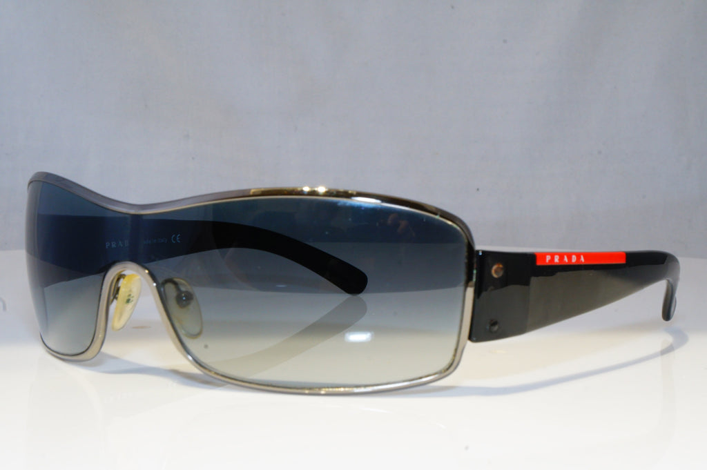 PRADA Mens Vintage 1990 Designer Sunglasses Black Wrap SPR 59E 7AX-3M1 19172