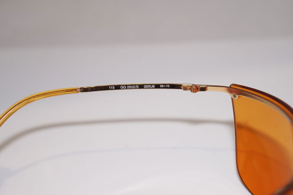 GUCCI 1990 Vintage Mens Designer Sunglasses Gold Wrap GG 2652 000U6 13597