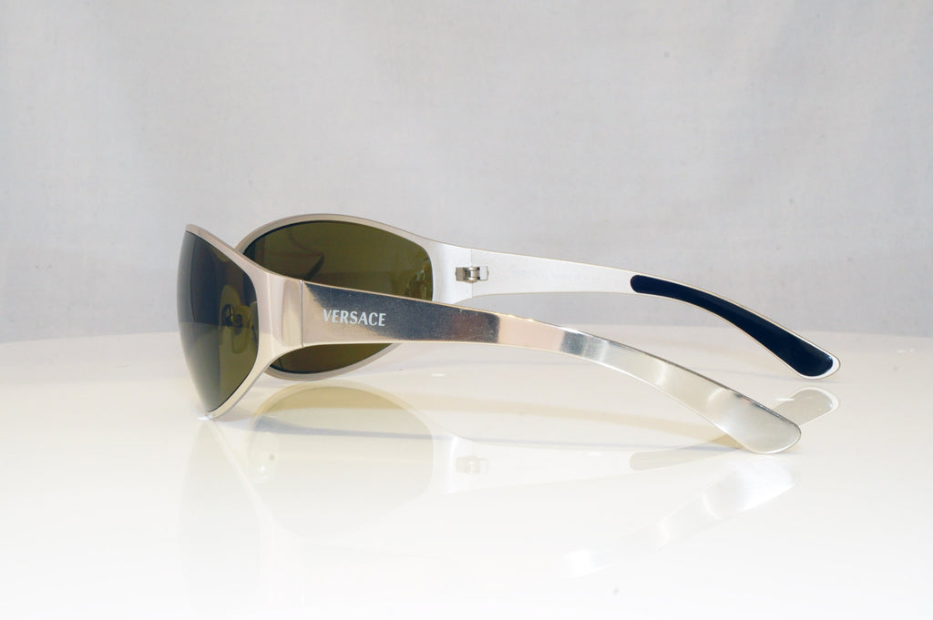 VERSACE Mens Unisex Designer Sunglasses Silver Wrap N52 26M/582 17181