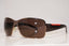 PRADA Mens Designer Sunglasses Brown Wrap SPS 56G 4AC-8C1 14562