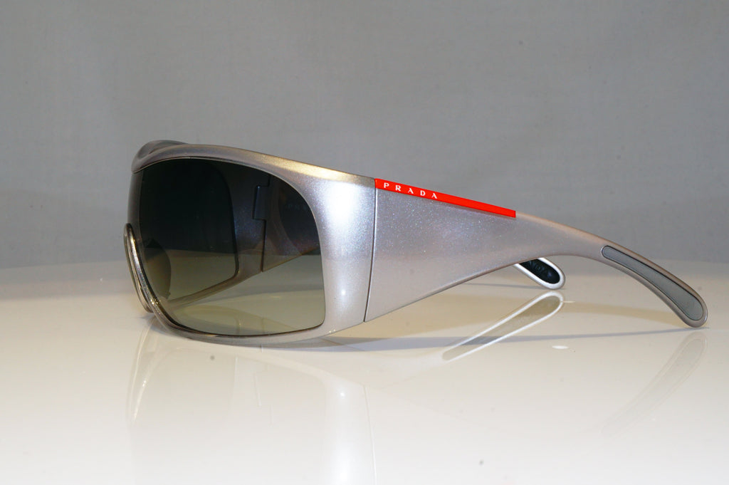 PRADA Mens Unisex Designer Sunglasses Silver Shield Ski SPS 11G 7JB-5D1 17158