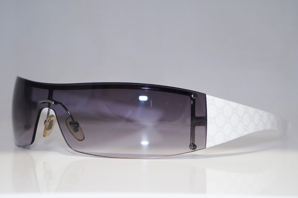 GUCCI 1990 Vintage Mens Designer Sunglasses White Shield GG 1824 BLYO0 14487