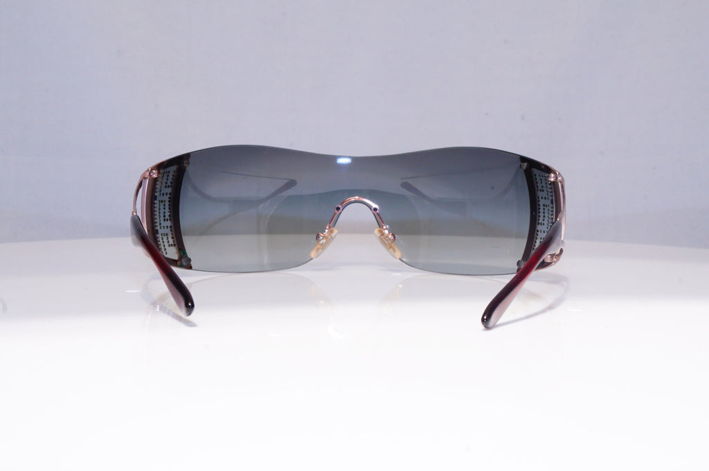 VERSACE Womens Diamante Designer Sunglasses Brown Shield 2058 1025/8G 20485