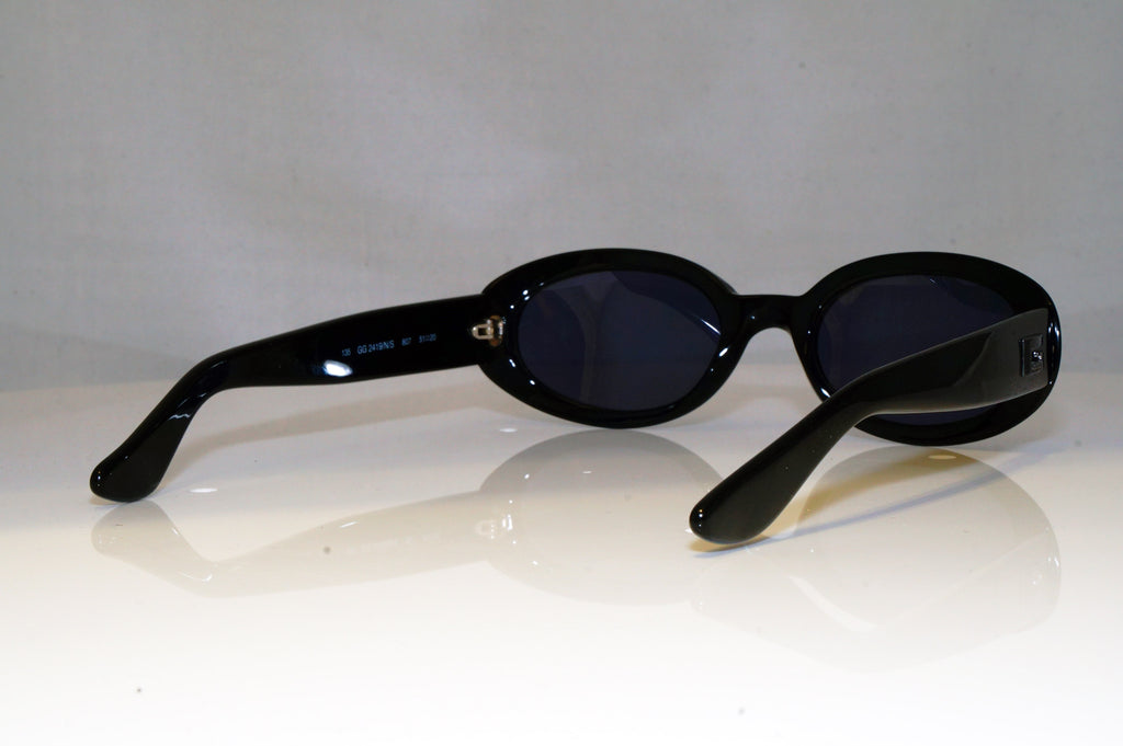 GUCCI Womens Vintage Designer Sunglasses Black Oval GG 2419 807 17347