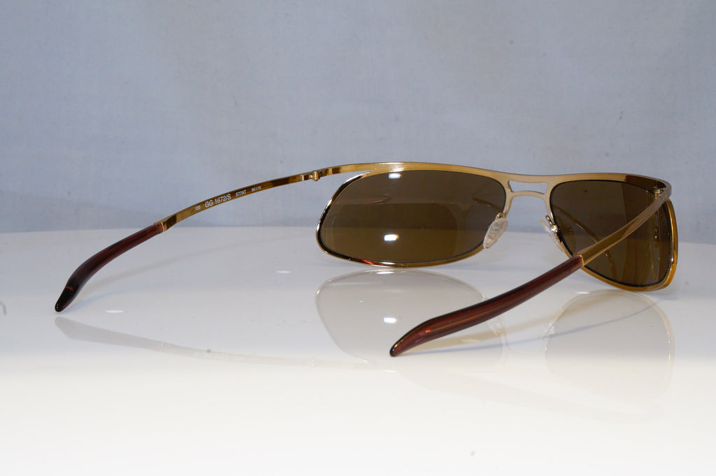 GUCCI Mens Boxed Vintage Designer Sunglasses Gold Wrap GG 1672 577AT 18941