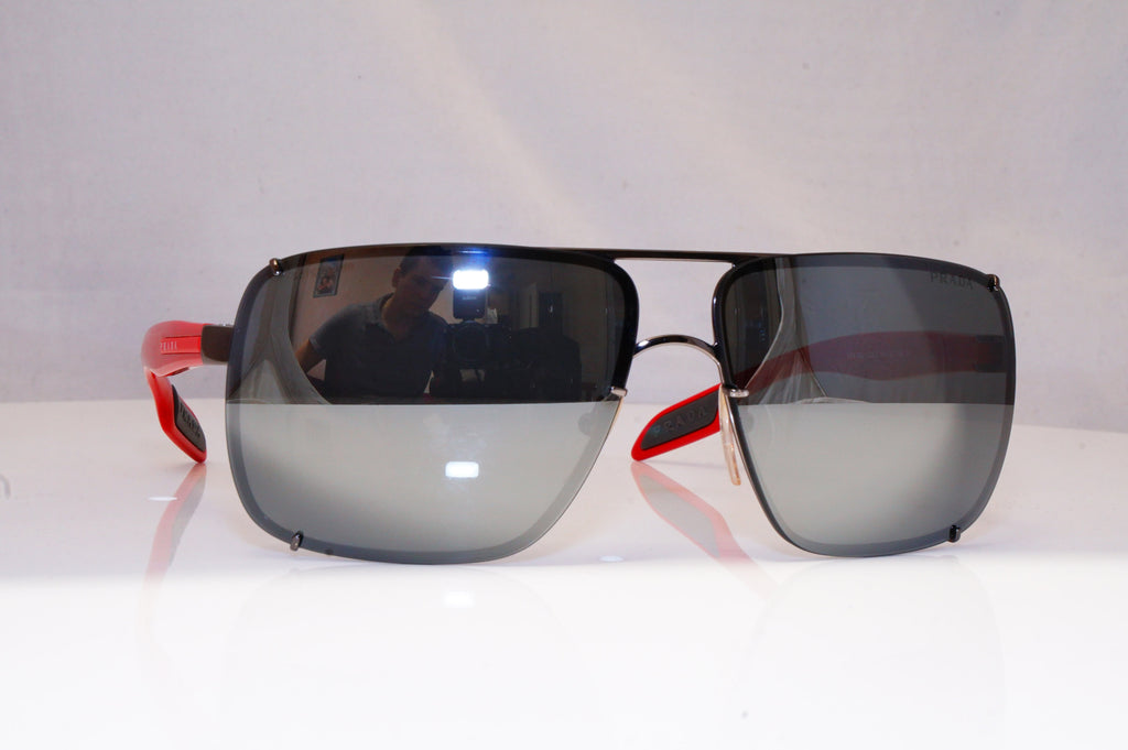 PRADA Mens Mirror Designer Sunglasses Red Square SPS 53O 5AV7W1 18459