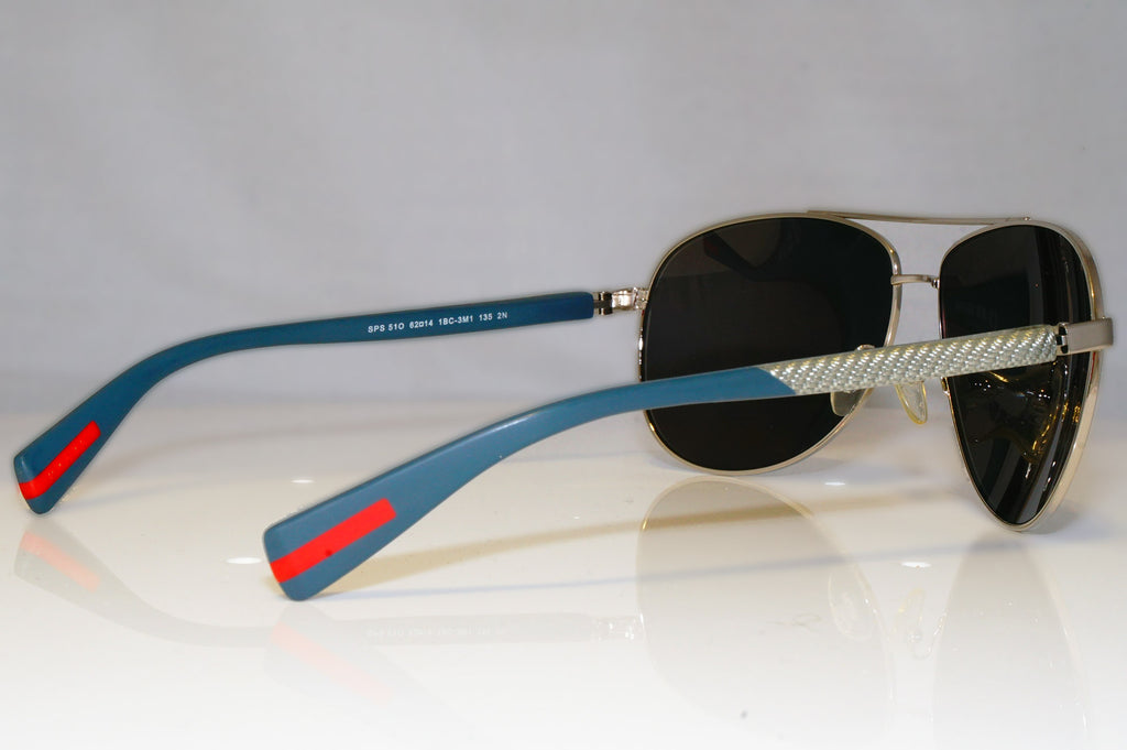 PRADA Mens Designer Sunglasses Blue Aviator SPS 51O 1BC-3M1 15060