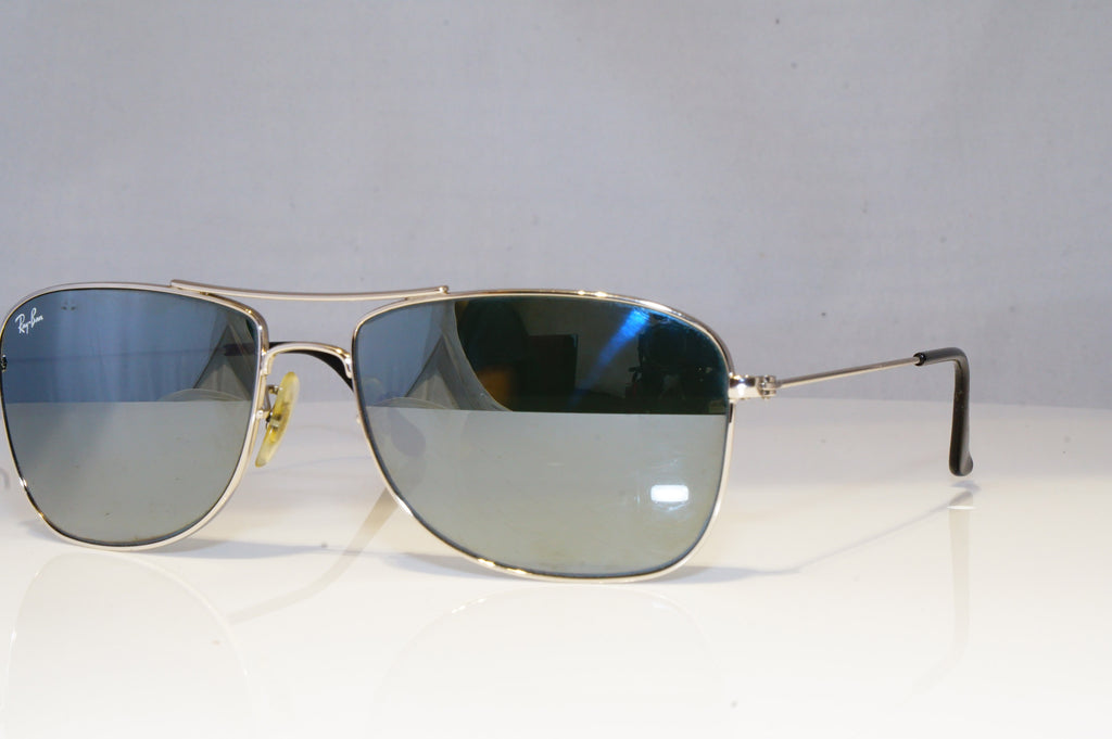 RAY-BAN Mens Mirror Designer Sunglasses Silver Rectangle RB 3477 003/40 19354